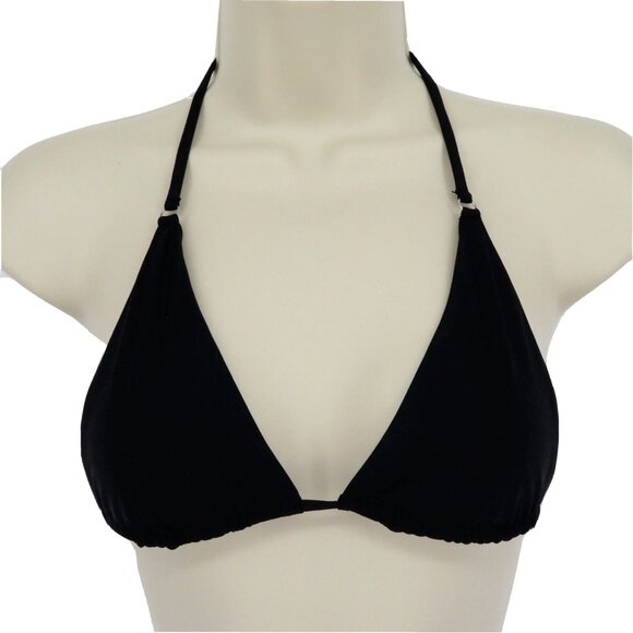 AYRA SWIM Womens Small Solid Black Triangle Bikini Top Unlined Swimwear Wireless - Picture 7 of 7